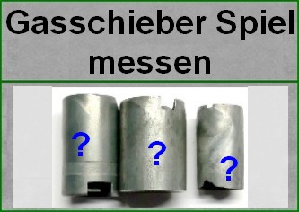 Gasschieber Spiel messen